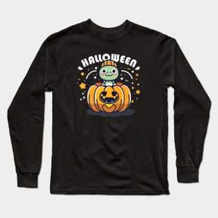 Kawaii Happy Halloween Dinosaur T-Rex Long Sleeve T-Shirt